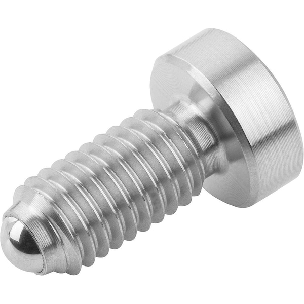 Spring Plunger Spring Force, With Head, D=M10 L=26, Stainless Steel, Comp:Ball Stainless Steel, Pu=5